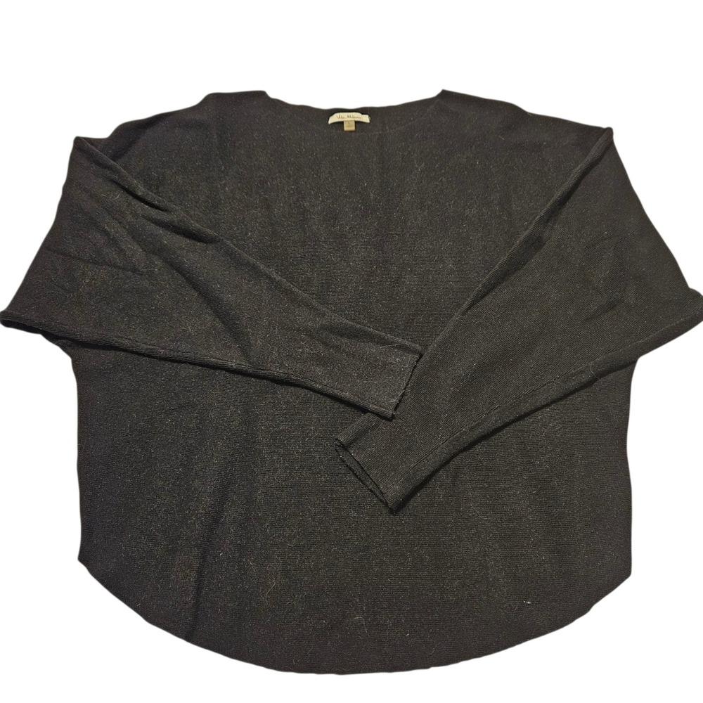 Vila Milano Womens Top Large Black Batwing Sleeve Knit Sweater Pullover - Picture 10 of 10